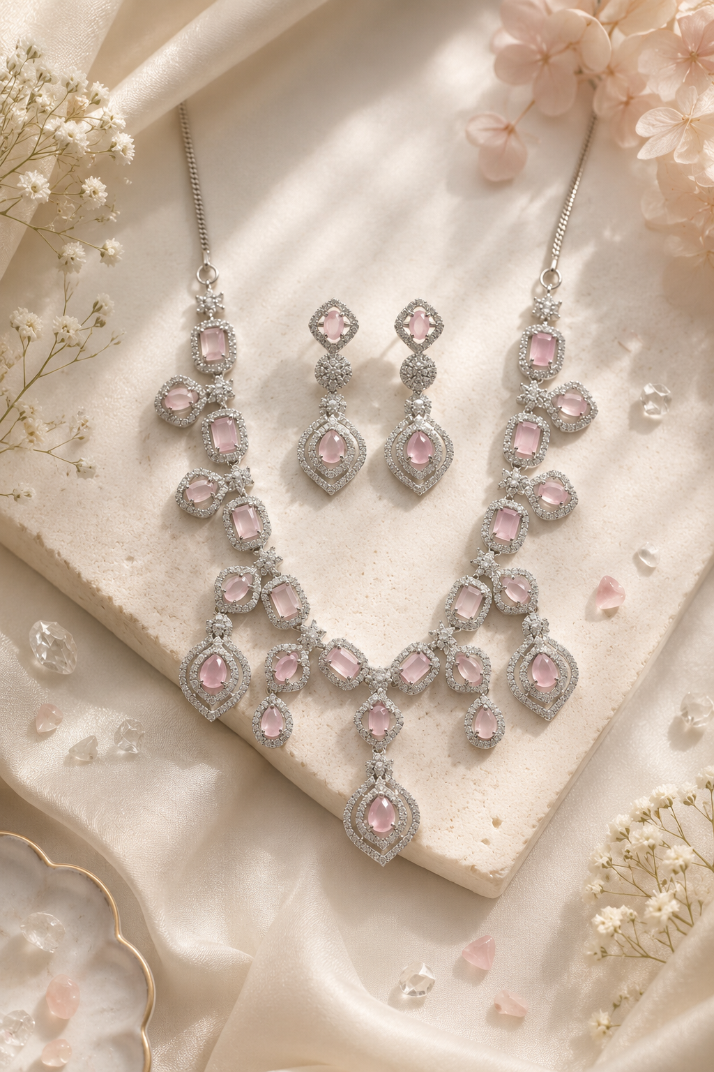 Pink Opal Grace Necklace set