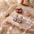 Pink Pearl Drop Earings